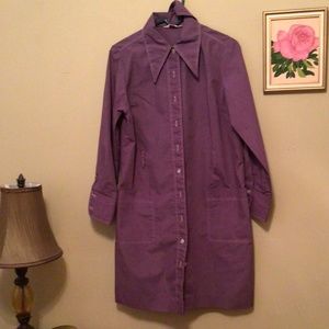 Vintage Women’s 70’s Purple Shirt Dress - Size 16